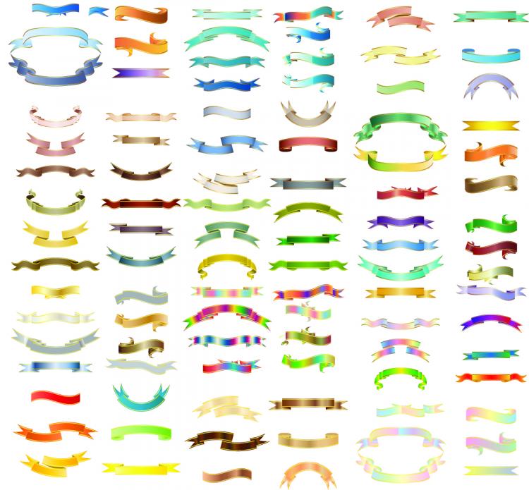 All kinds of ribbons (2928) Free EPS Download / 4 Vector
