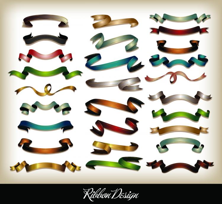 free vector All kinds of ribbons 04 vector