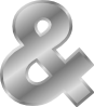 free vector Ampersand Effect Letters Alphabet Silver  clip art