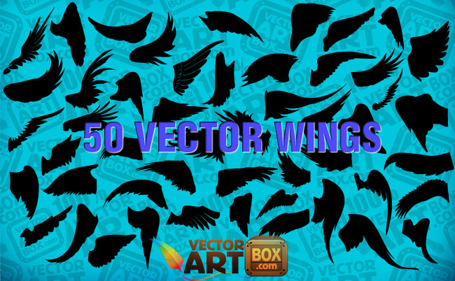 free vector Angel Wing Vector Silhouettes