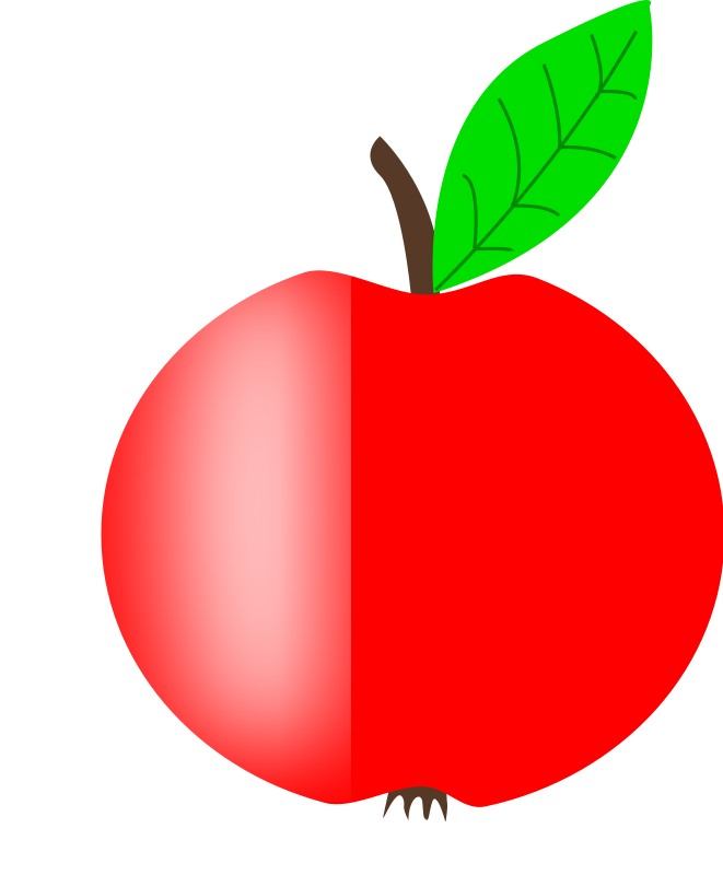free vector Apple Red with a Green Leaf
