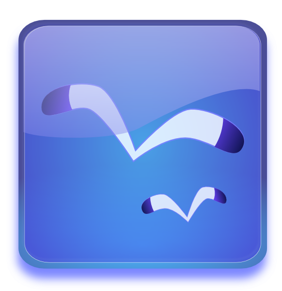 free vector Aqua Button With Seagulls clip art