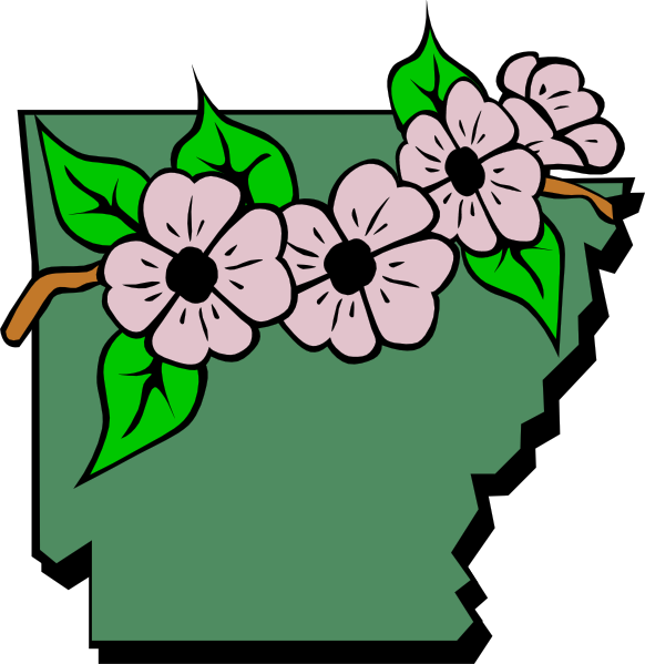 free vector Arkansas Map And Flower clip art