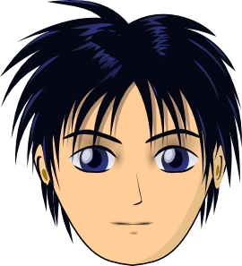 free vector Asian Anime Boy Head clip art