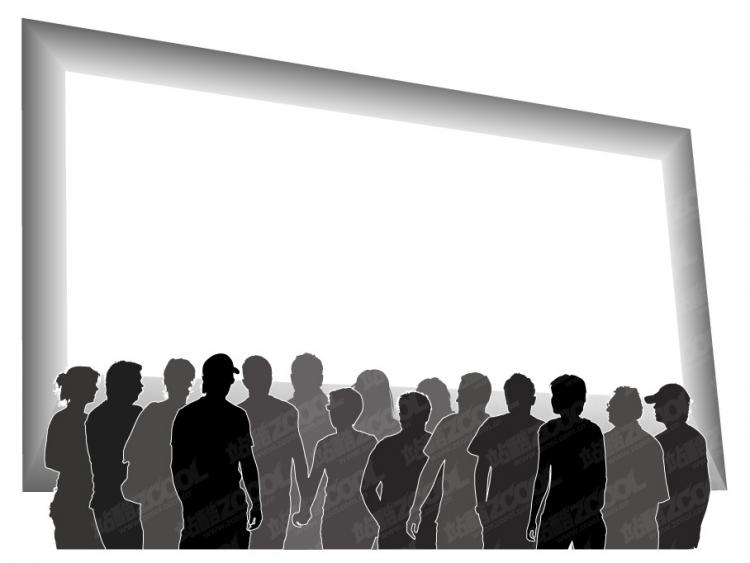 free vector Audience figures silhouette vector material