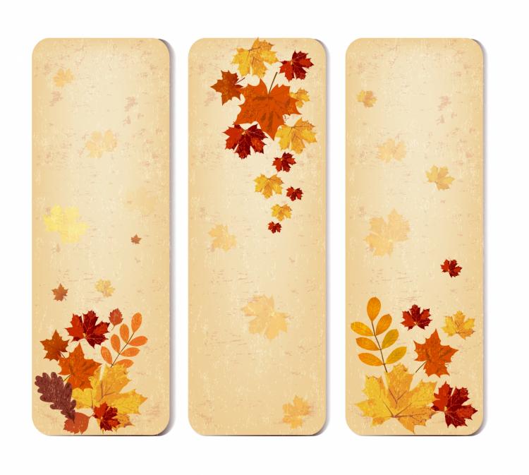 free vector Autumn banners with leaves