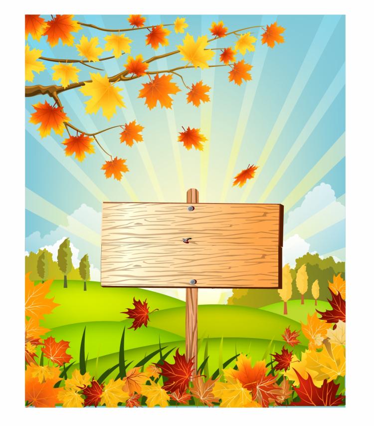 free vector Autumn wooden sign