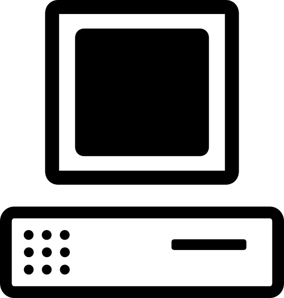 free vector B W Cartoon Computer Base Monitor clip art