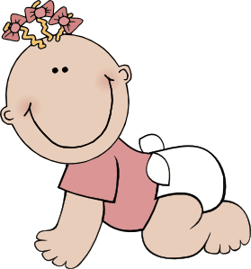 free vector Baby Girl Crawling clip art