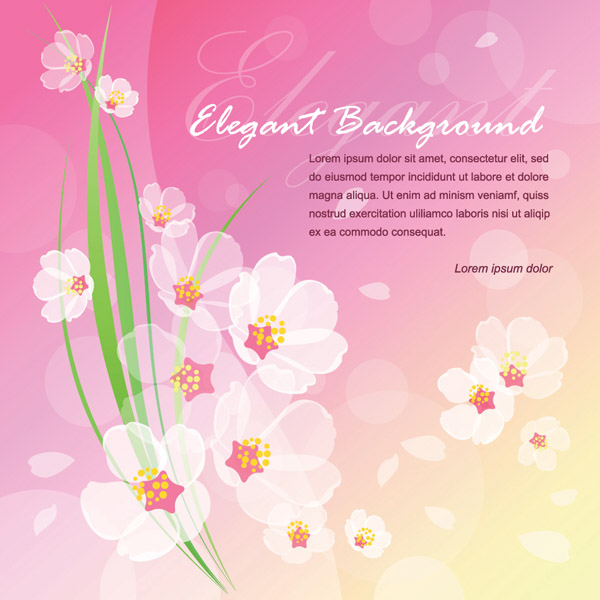 free vector Background color vector flowers card