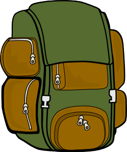 free vector Backpack Green Brown clip art