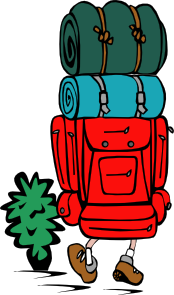 free vector Backpacker Heavy Load clip art