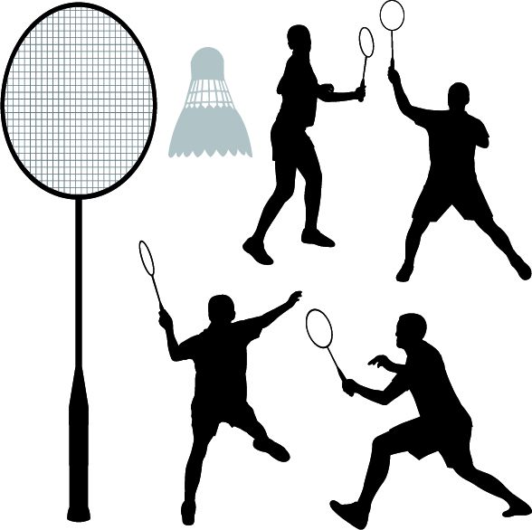 free vector Badminton silhouette vector