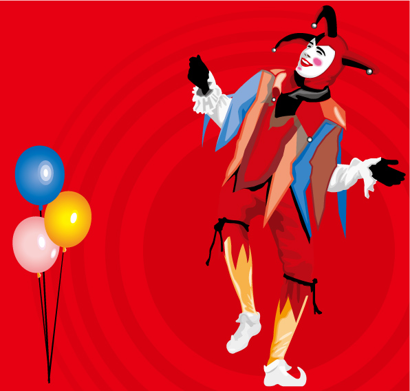 free vector Balloons and clown