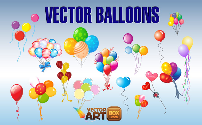 Download Balloons Clip Art (8137) Free AI Download / 4 Vector