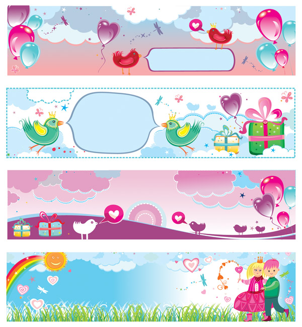 free vector Banner vector cute valentine day