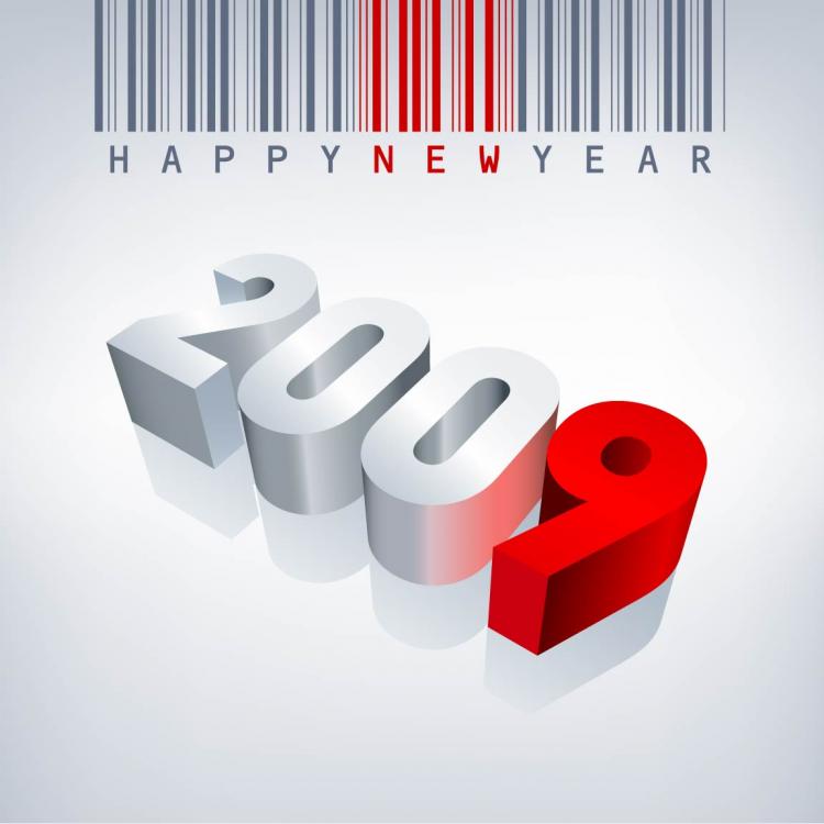 free vector Barcode, Happy New Year