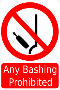 free vector Bashing Prohibited Sign clip art