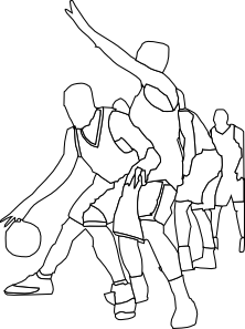 free vector Basketball Game Outline clip art