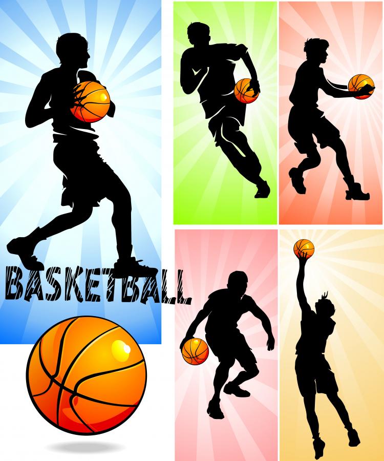 free vector Basketball silhouette character vector