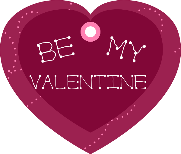 free vector Be My Valentine Heart Shaped Gift Tag clip art
