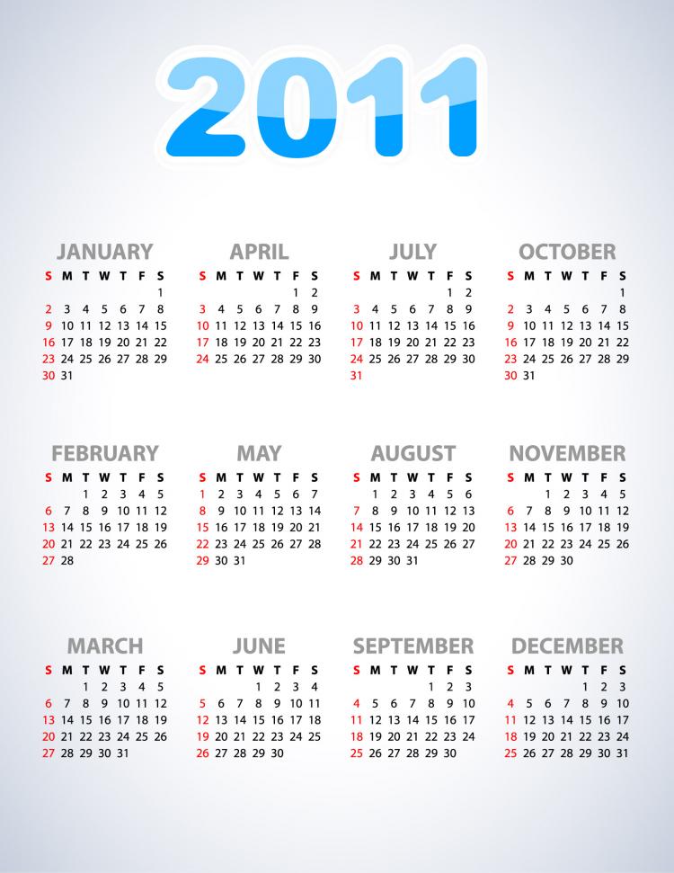 free vector Beautiful 2011 calendar template vector