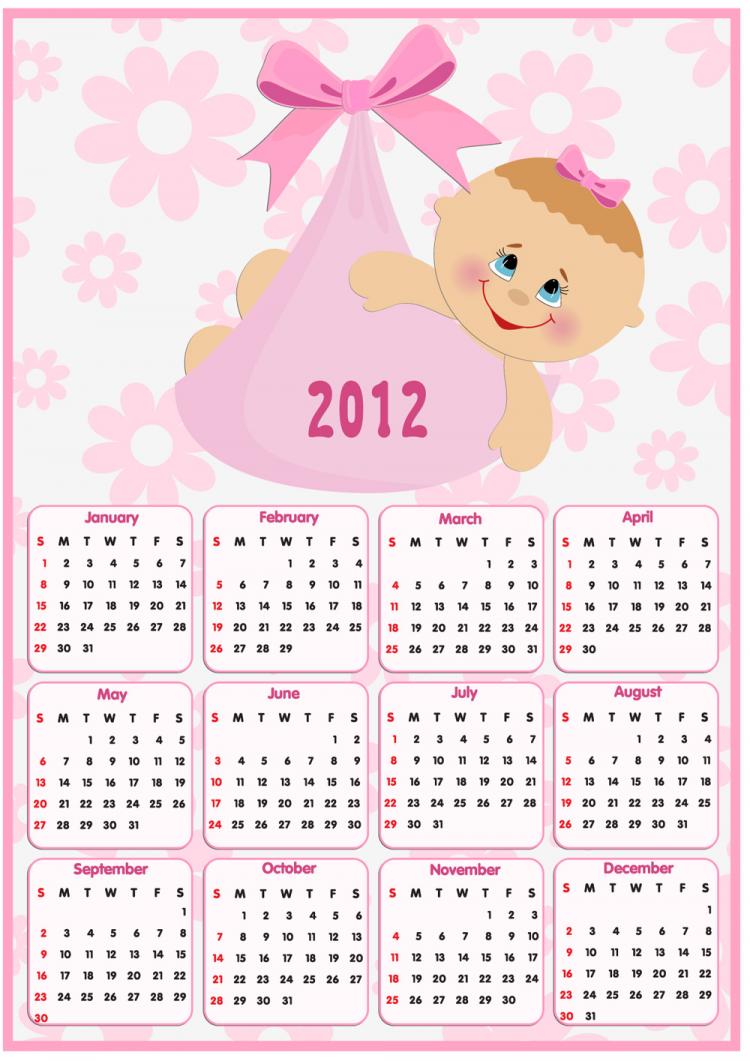 free vector Beautiful 2012 calendar 01 vector