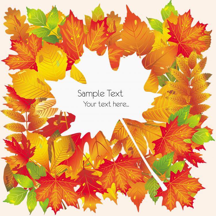 free vector Beautiful autumn leaves card 02 vector