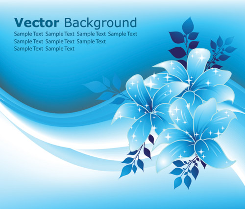 Beautiful blue flowers (20911) Free EPS Download / 4 Vector