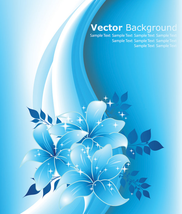 free vector Beautiful blue flowers vector