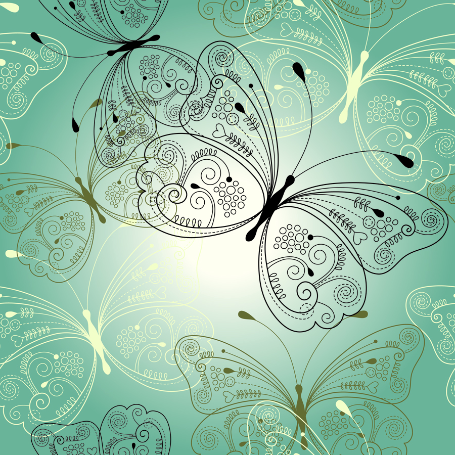 free vector Beautiful butterfly pattern 03 vector