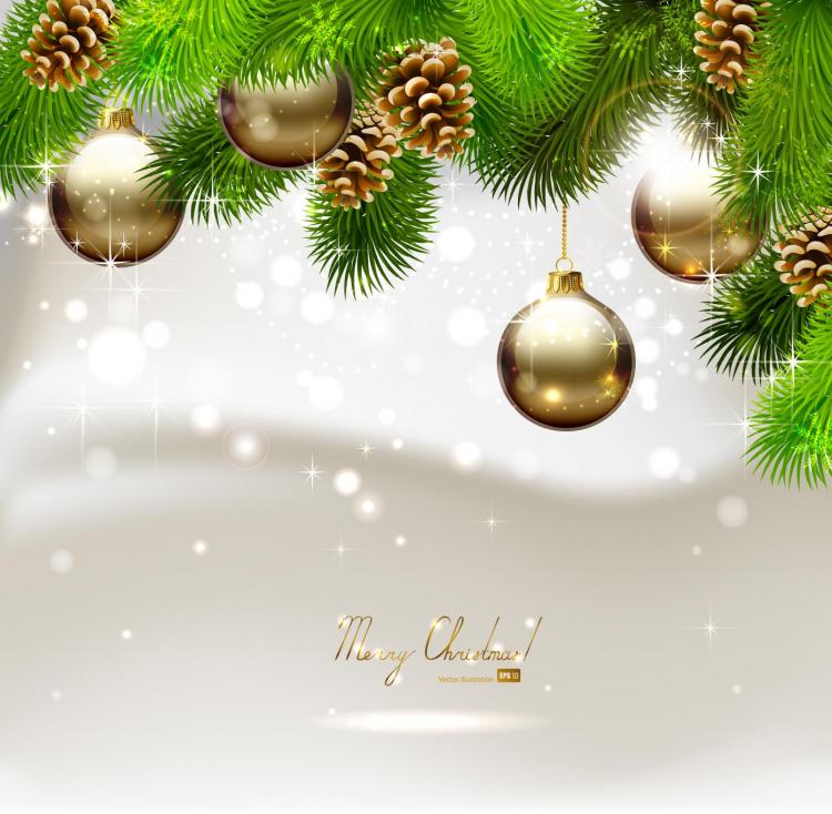 free vector Beautiful christmas ball background 03 vector