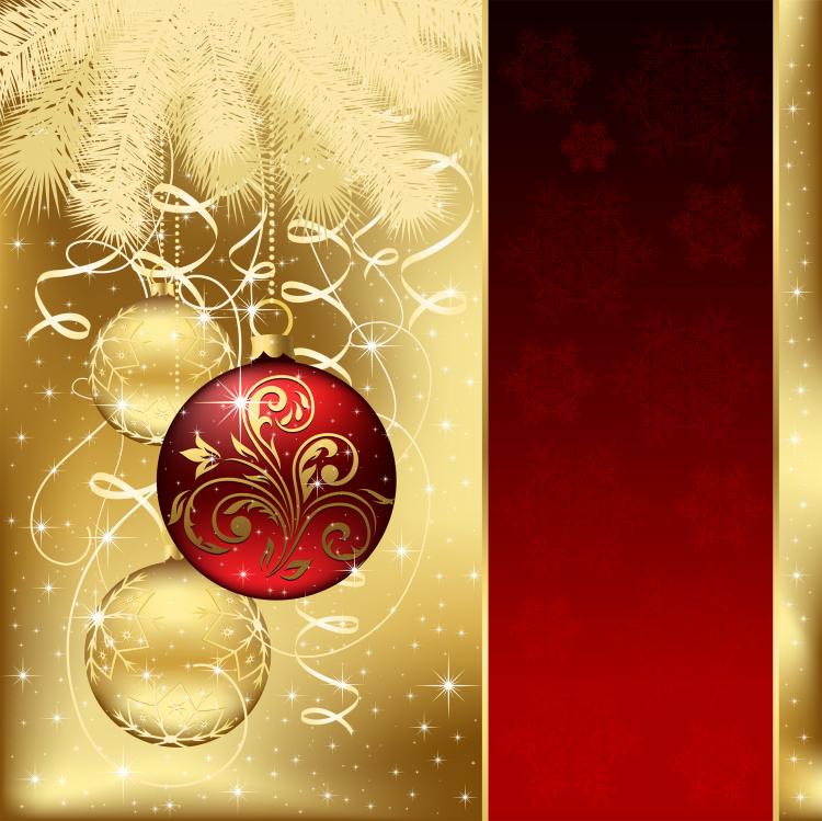 free vector Beautiful christmas ball background vector