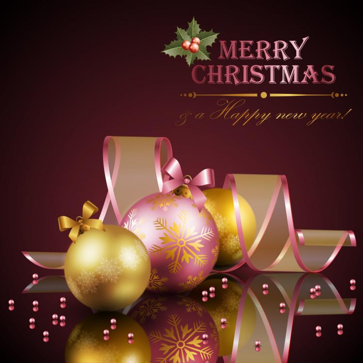 free vector Beautiful christmas decoration elements 01 vector