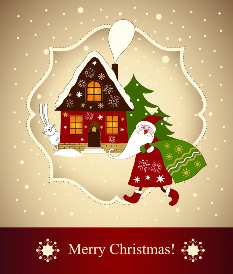 free vector Beautiful christmas greeting card 03 vector