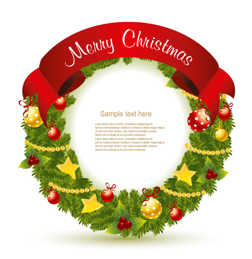 free vector Beautiful christmas wreath vector