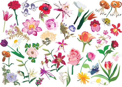 free vector Beautiful flower pattern style 02 vector