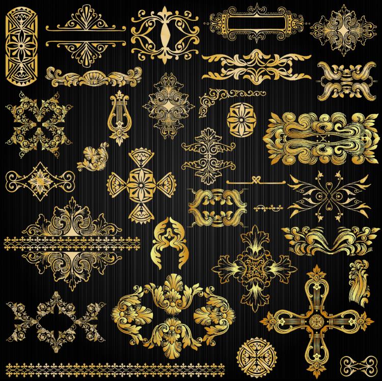 free vector Beautiful gold pattern 02 vector