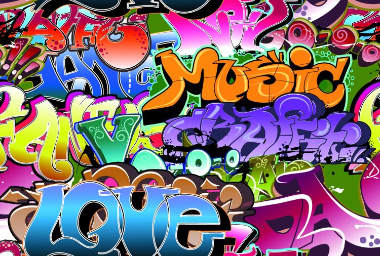 free vector Beautiful graffiti font design 04 vector