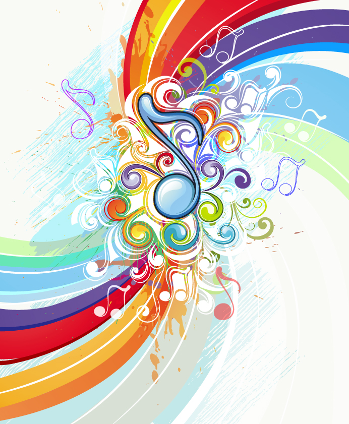 free vector Beautiful music pattern background 02 vector