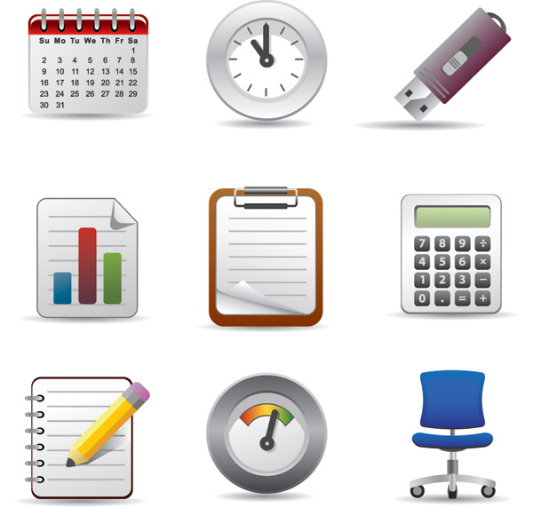 free vector Beautiful office icons vector
