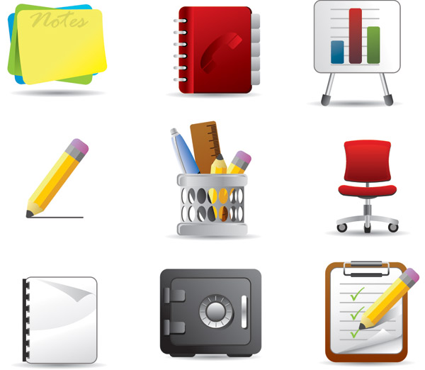 free vector Beautiful office icons vector