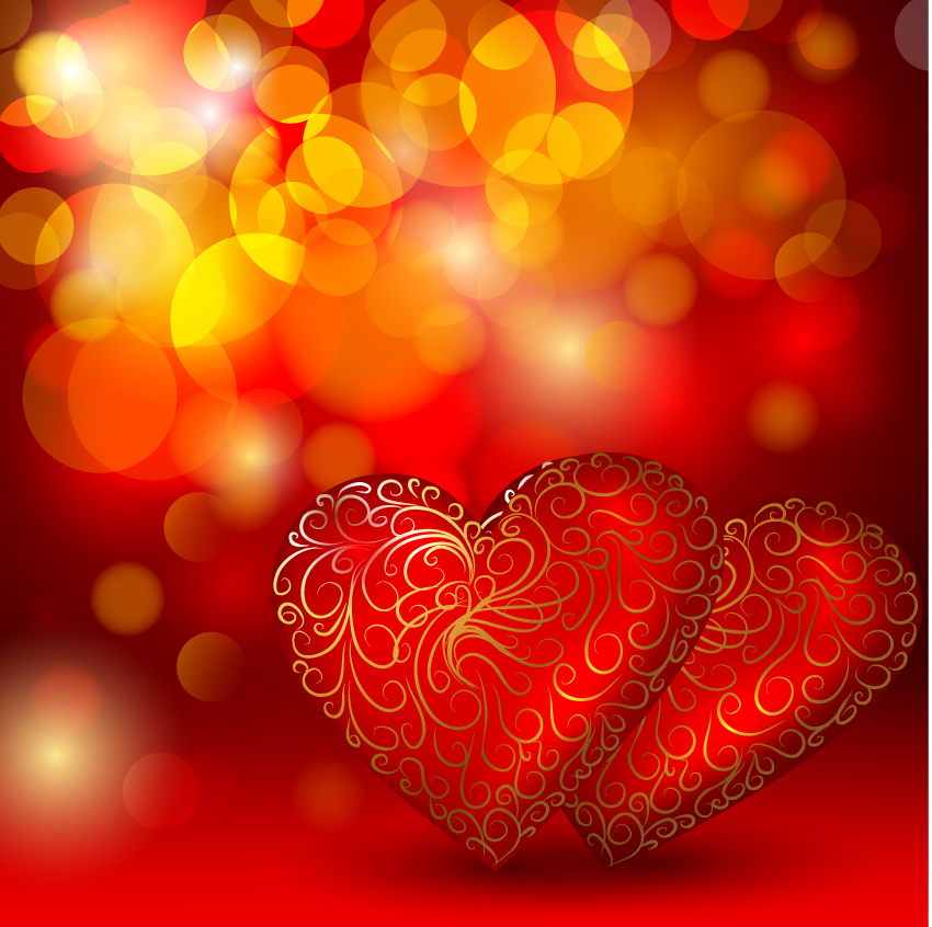 free vector Beautiful red heart background vector