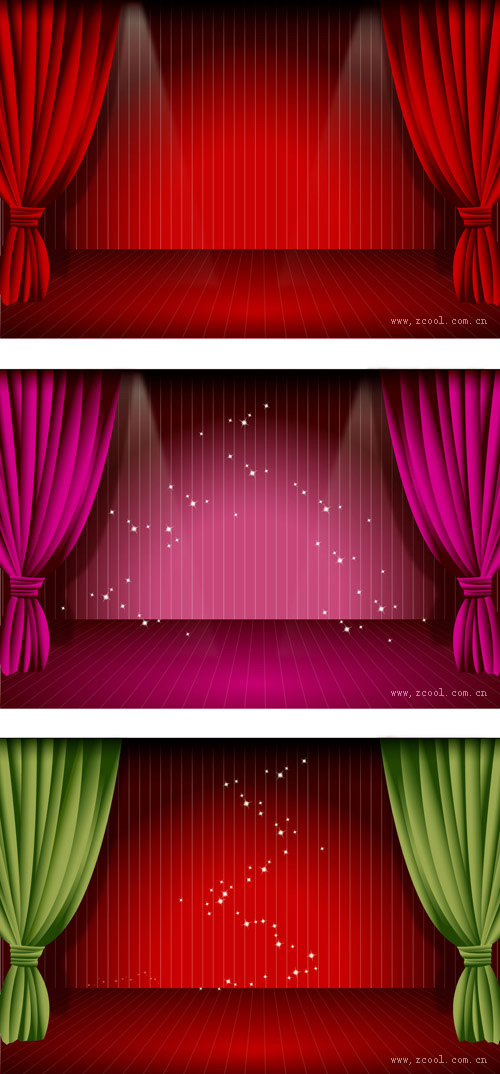 free vector Beautiful stage curtain vector