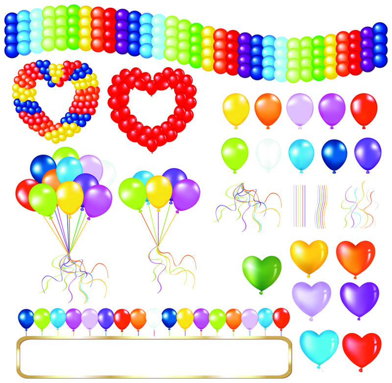 free vector Beautifully colored balloons 05 vector