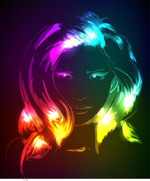 free vector Beauty bright line drawing vector