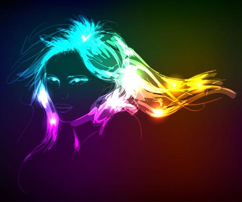 free vector Beauty bright line drawing vector