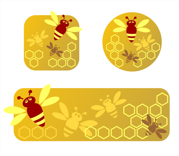 free vector Bee honey honeycomb vector