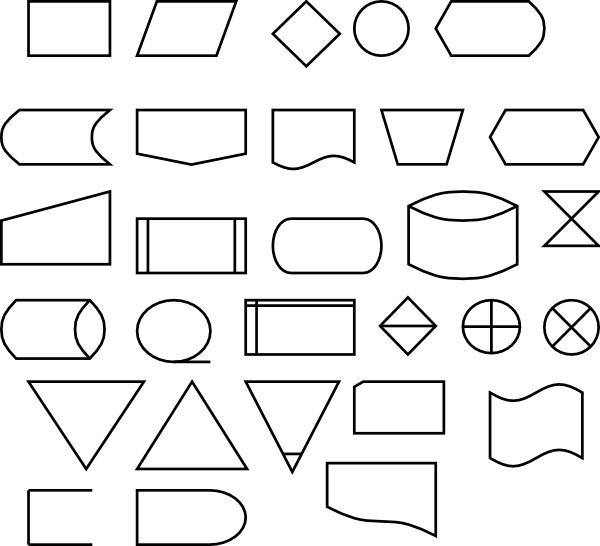 free vector Berteh Flow Diagram Symbols clip art