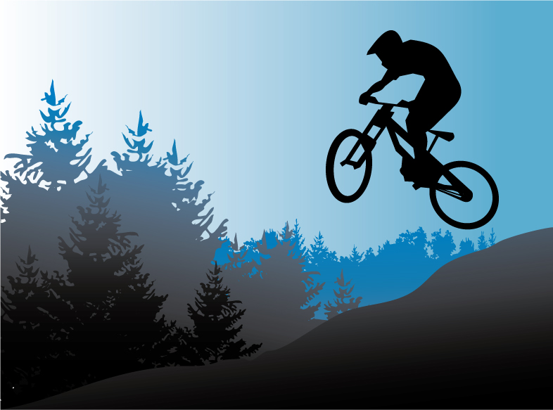 free vector Bicycle and motorcycle sport silhouette vector